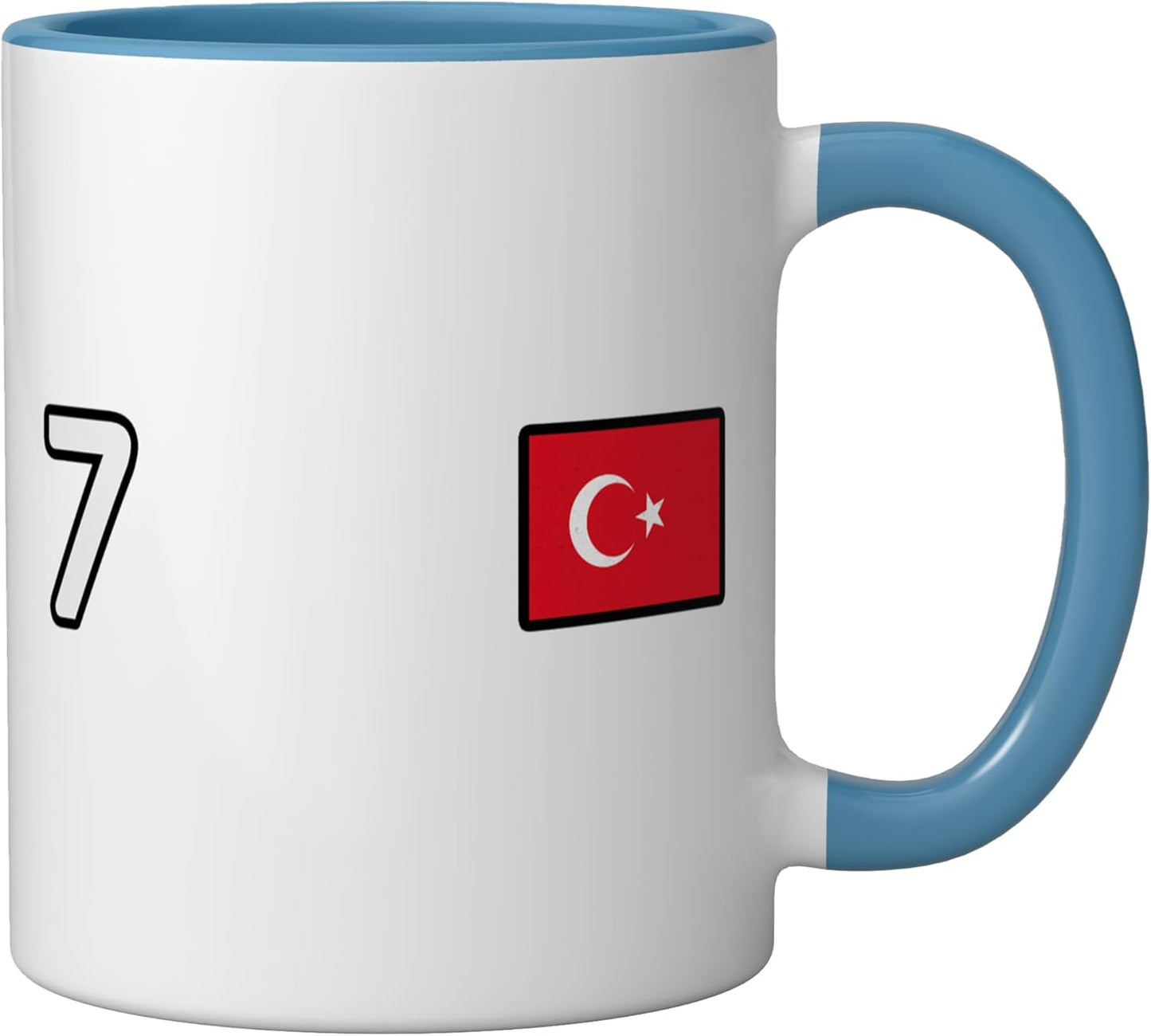Taza Cerámica Bandera Turquía Azul Blanco
