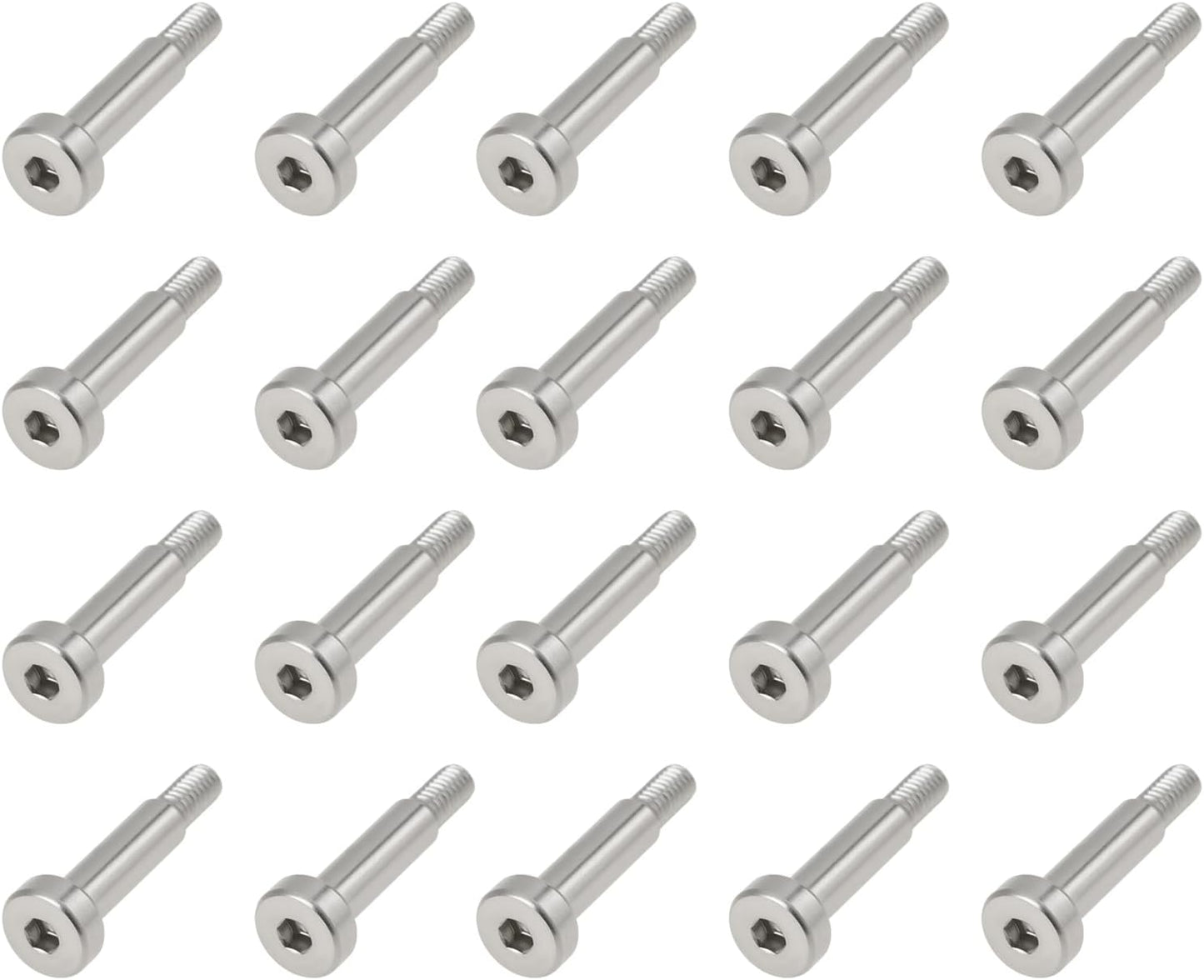 20 Pernos Hombro Acero Inox M4 0.197pulg Diámetro