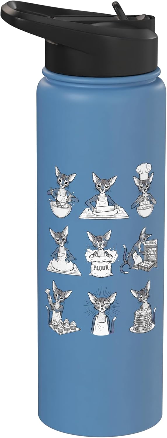 Botella térmica acero inox chef pastelería gato abisinio