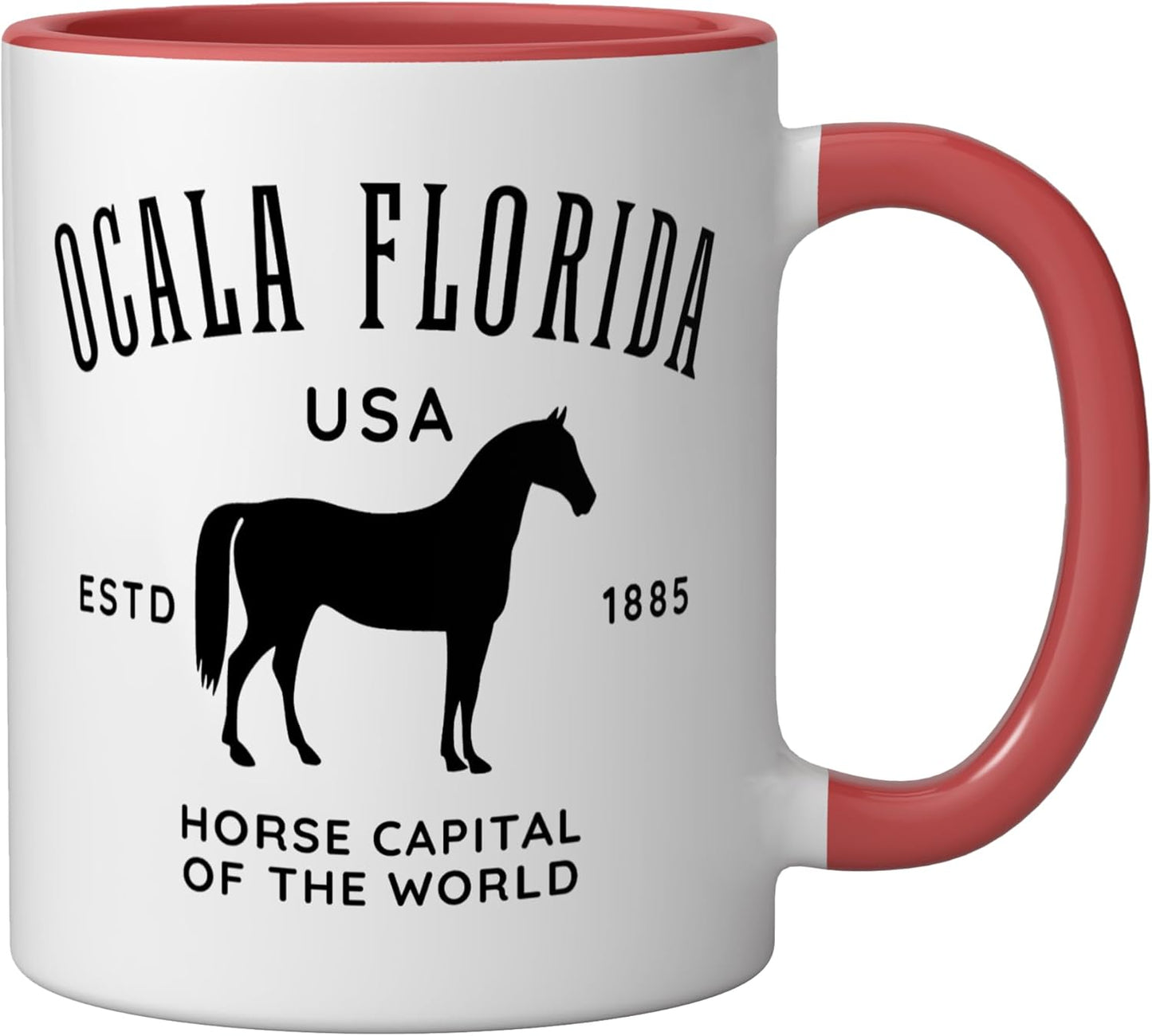 Taza Cerámica Equestrian Ocala Florida Roja/Blanca