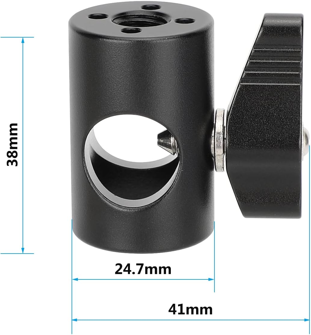 Adaptador soporte luz rosca 3/8-16 4 orificios negro