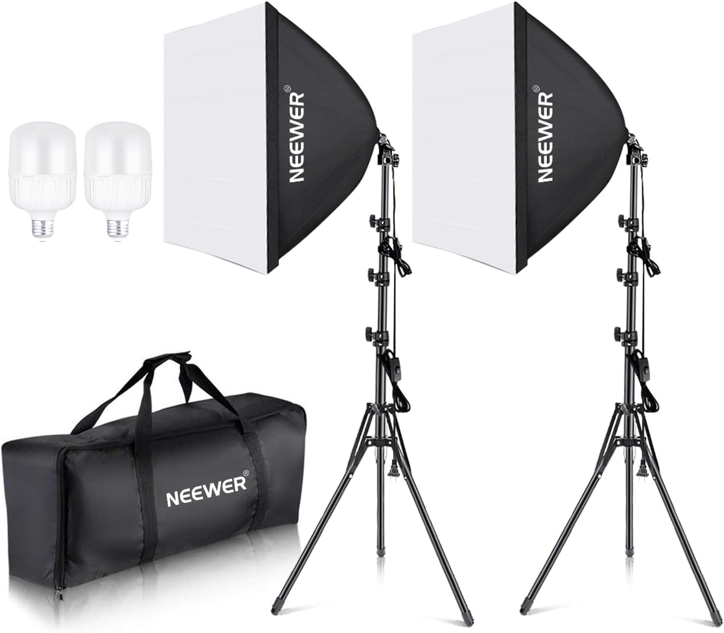 Kit luz Softbox 24x24pulg 2 bombillas LED 5700K E26