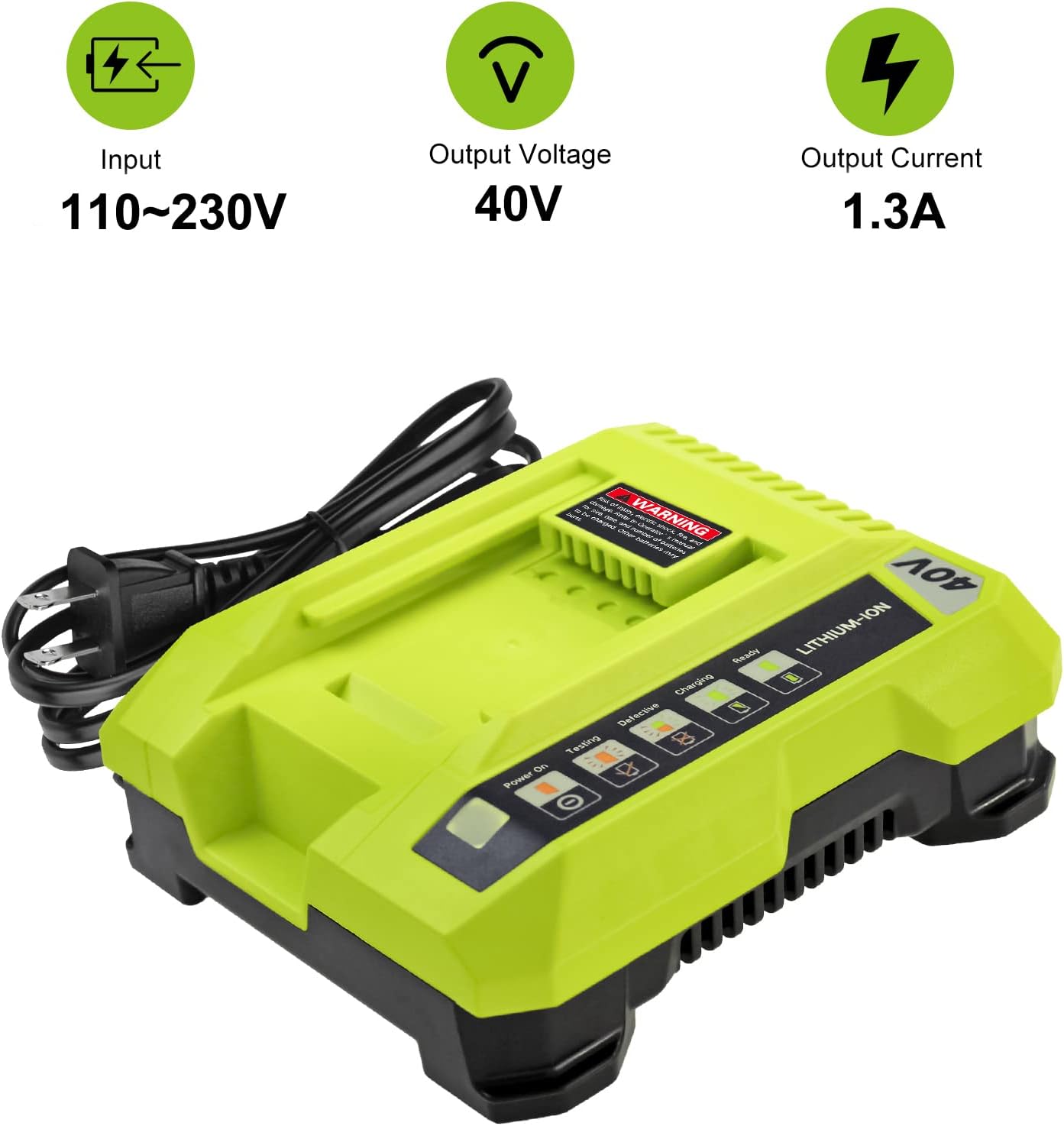 2 Baterías Ryobi 40V 7500mAh y Cargador OP401
