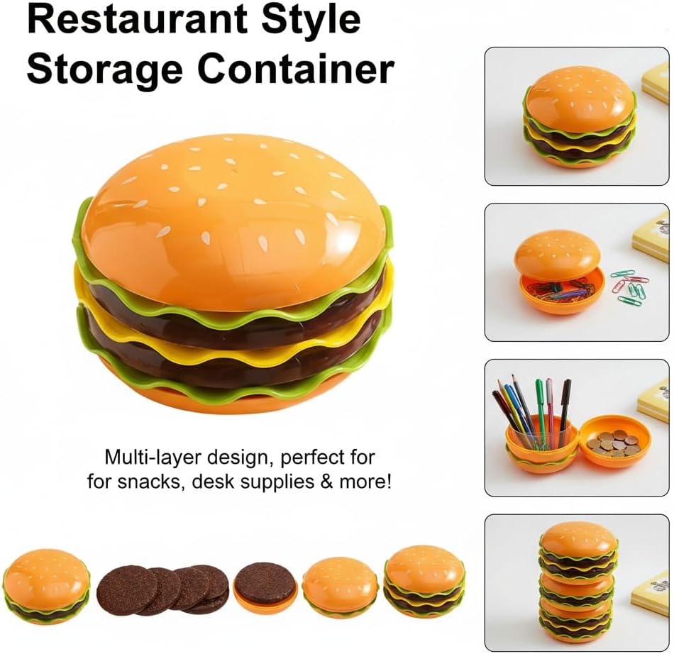 Juego de 7 platos en forma de hamburguesa