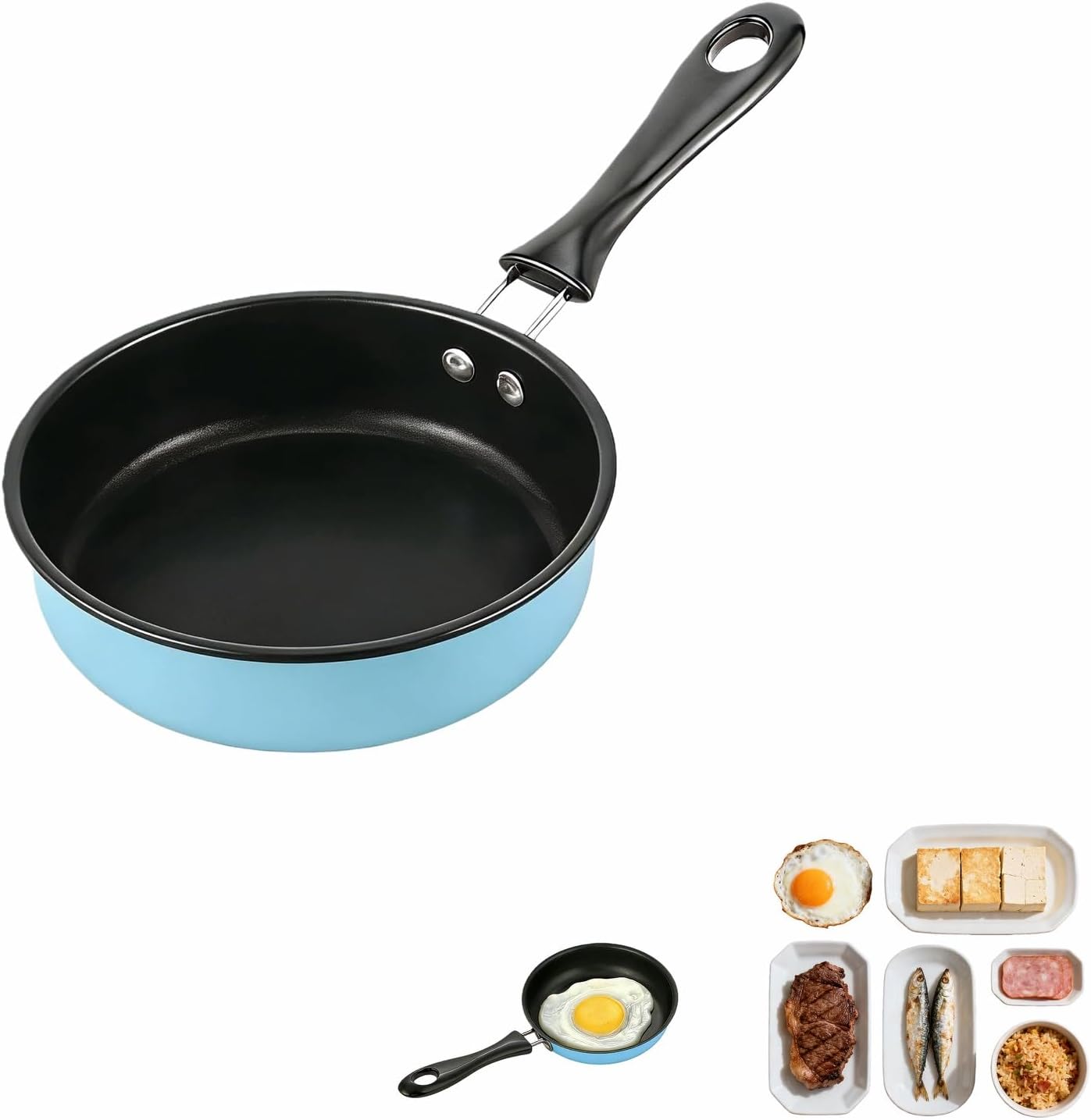Sartén antiadherente negra 4.7pulg uso gas inducción