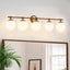 Lámpara baño nogal 5 luces ETL sobre espejo 41pulg