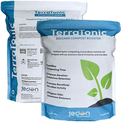 Acelerador compost biochar con microbios 4qt para césped y jardín