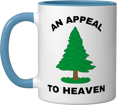 Bandera de Estados Unidos cerámica taza de café con pino azul/blanco