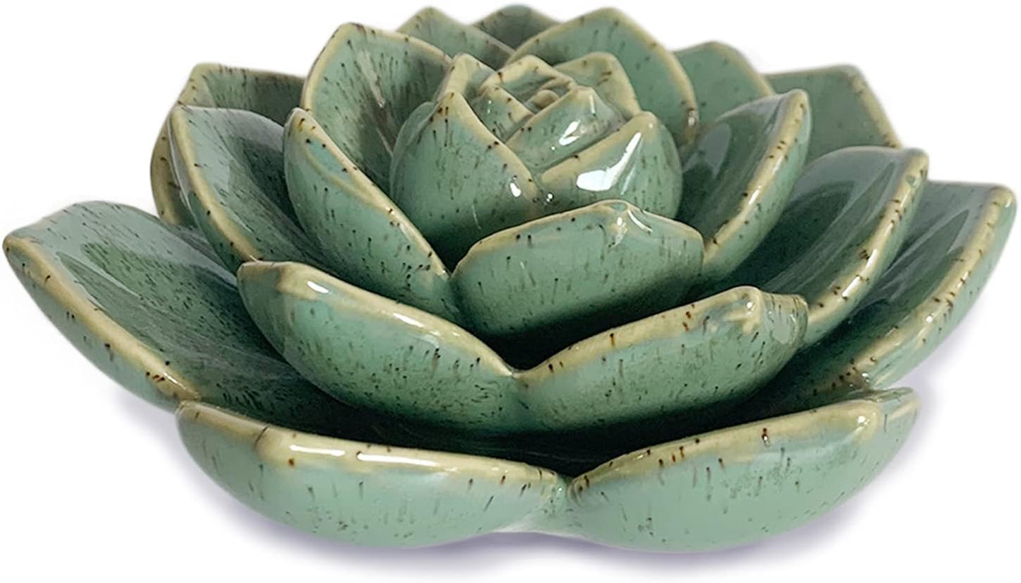 Mesa cerámica suculenta flores 3D verde