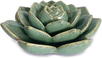 Mesa cerámica suculenta flores 3D verde
