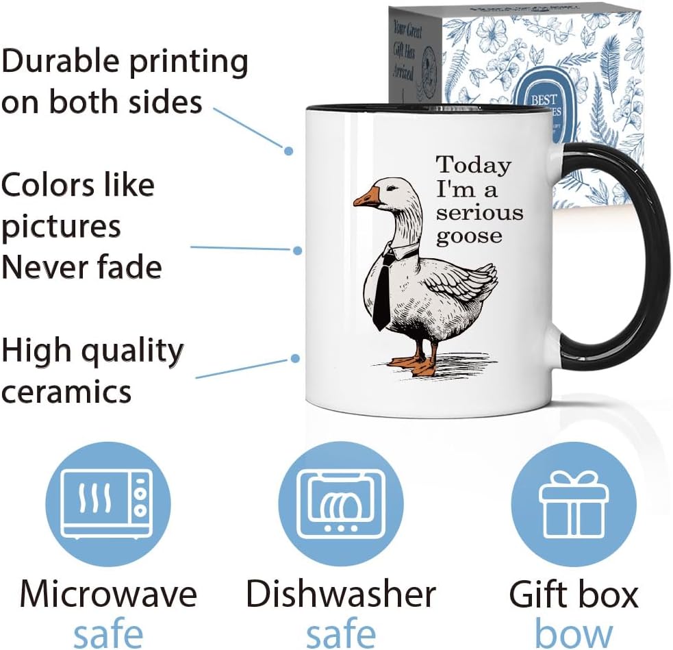 Taza divertida de ganso con texto "I'm a Serious Goose Cup", regalo para enfermeras y amantes de los gansos