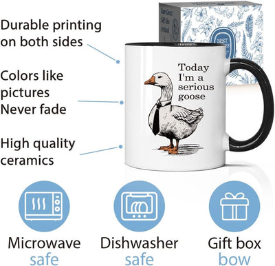 Taza divertida de ganso con texto "I'm a Serious Goose Cup", regalo para enfermeras y amantes de los gansos