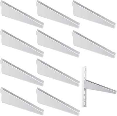 Set 10 Soportes Estante Ajustable Alambre Resistente 4.7pulg Blanco