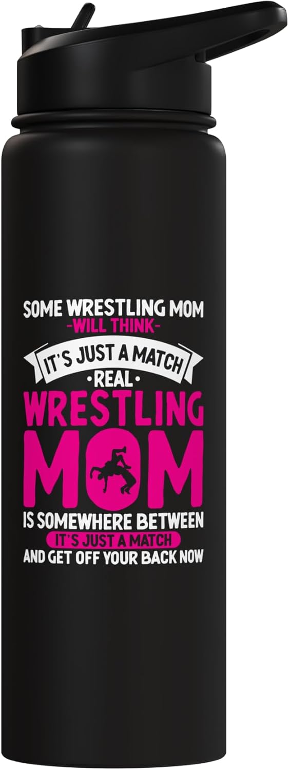 Botella de agua acero inoxidable aislada para mamá luchadora