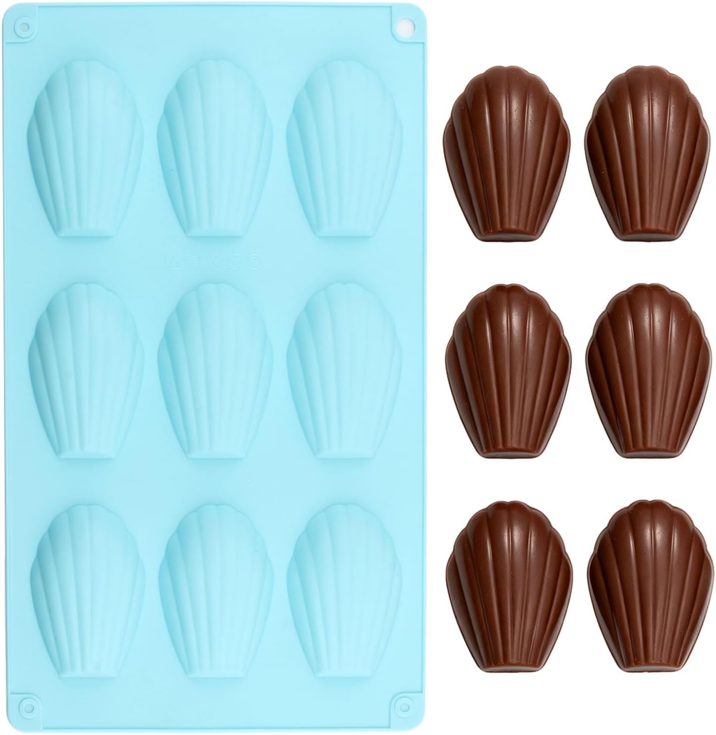 9 Moldes Silicona Madeleine para Galletas Francesas