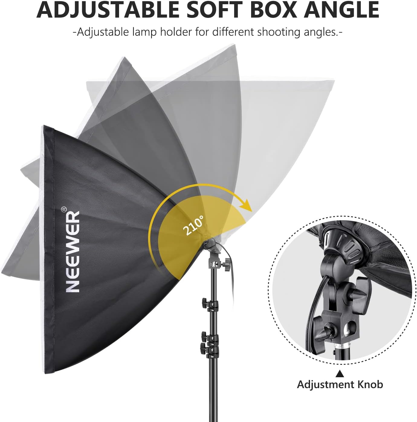 Kit luz Softbox 24x24pulg 2 bombillas LED 5700K E26