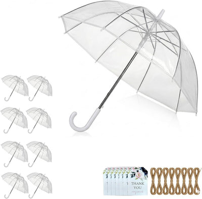 Paraguas transparente burbujas 8uds 46pulg resistente fiesta