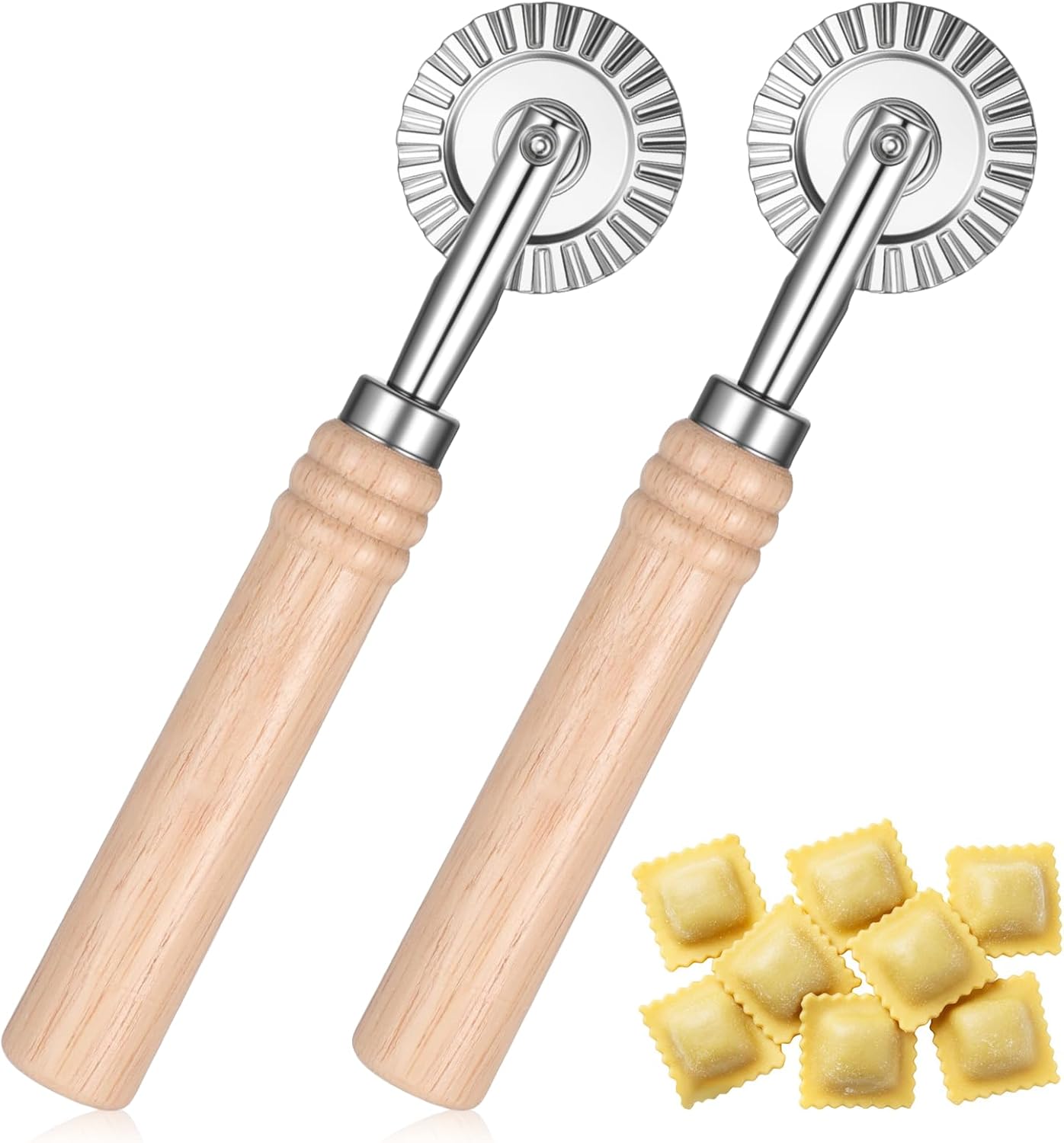 Cortador de repostería 2 piezas acero inoxidable para pasta, pizza y ravioles