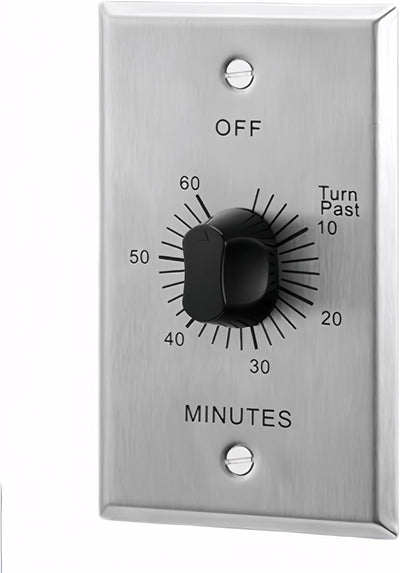 Interruptor temporizador pared 60 min placa metal estilo comercial