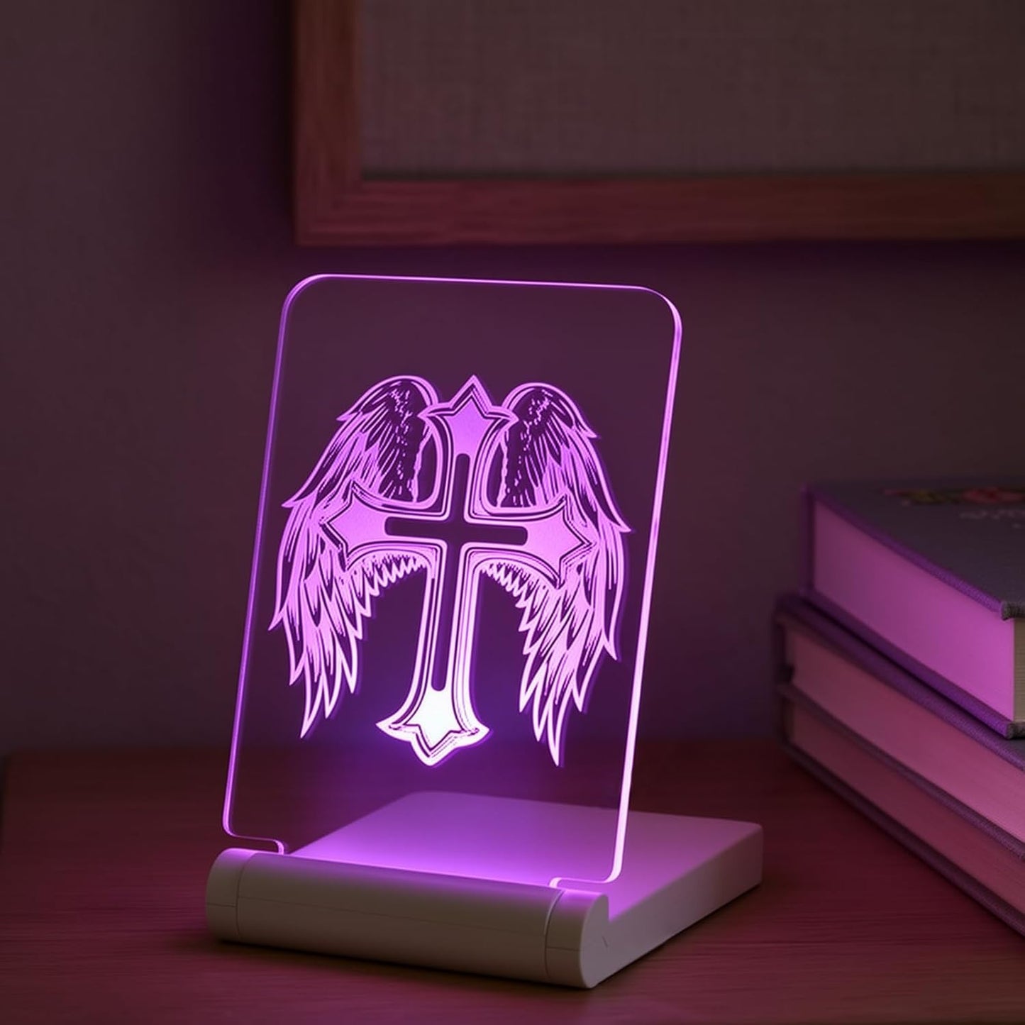 Luz Nocturna LED Ángel Plegable Recargable Control Brillo