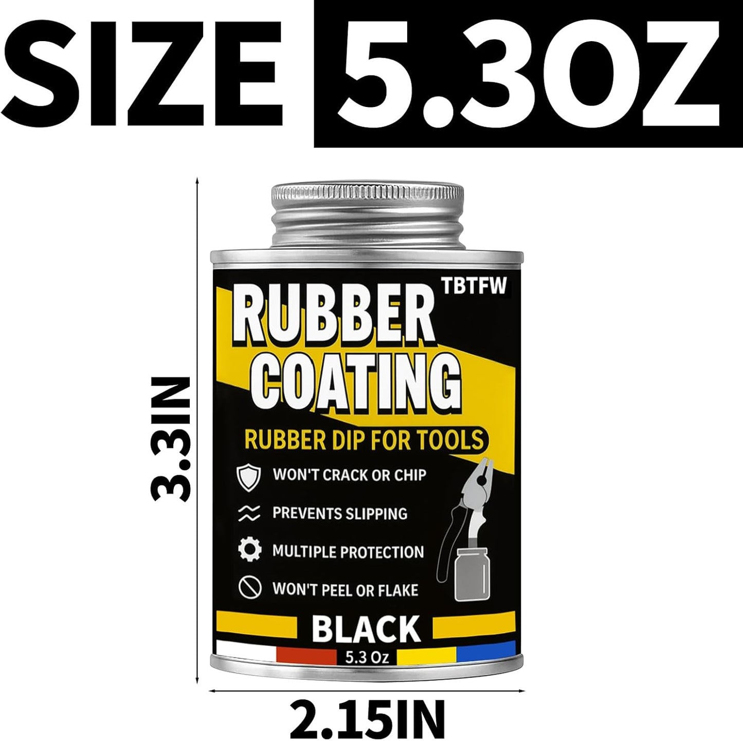Goma liquida negra transpirable para bricolaje 5.3oz