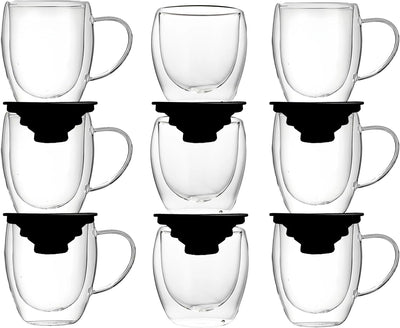 Paquete de 6 organizadores ajustables para tazas de café y té, apilables, negro