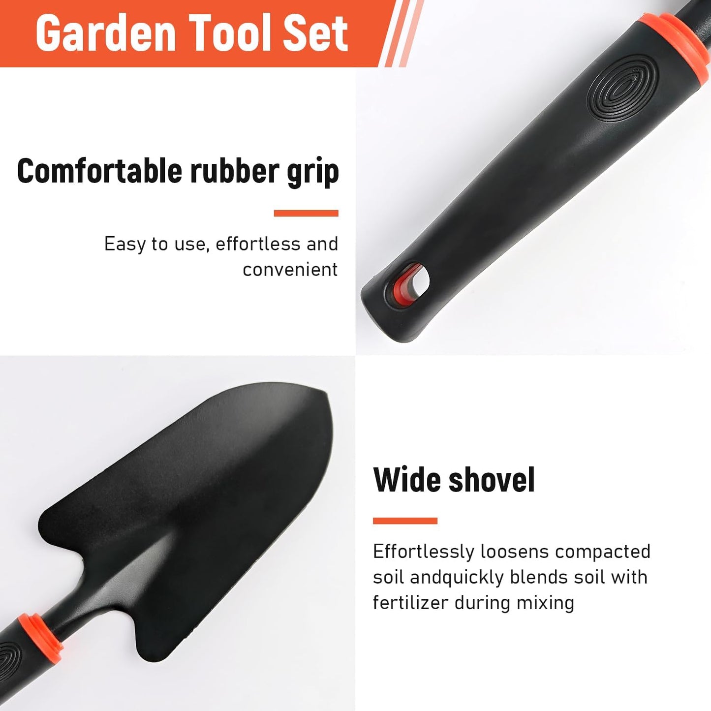 Juego 5 Pzas Herramientas Jardinería Ergonómico con Mango