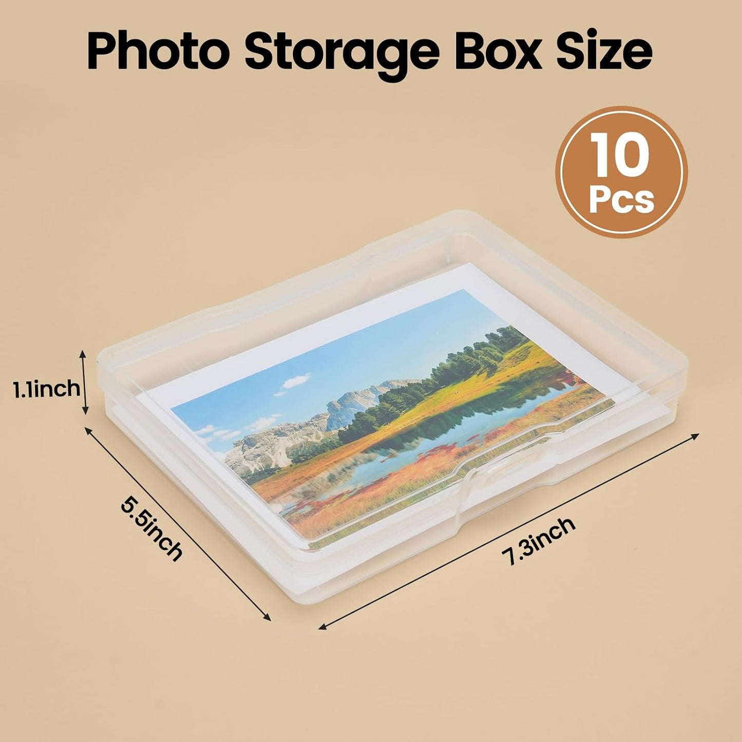 Caja plástico transparente 5x7pulg set 10