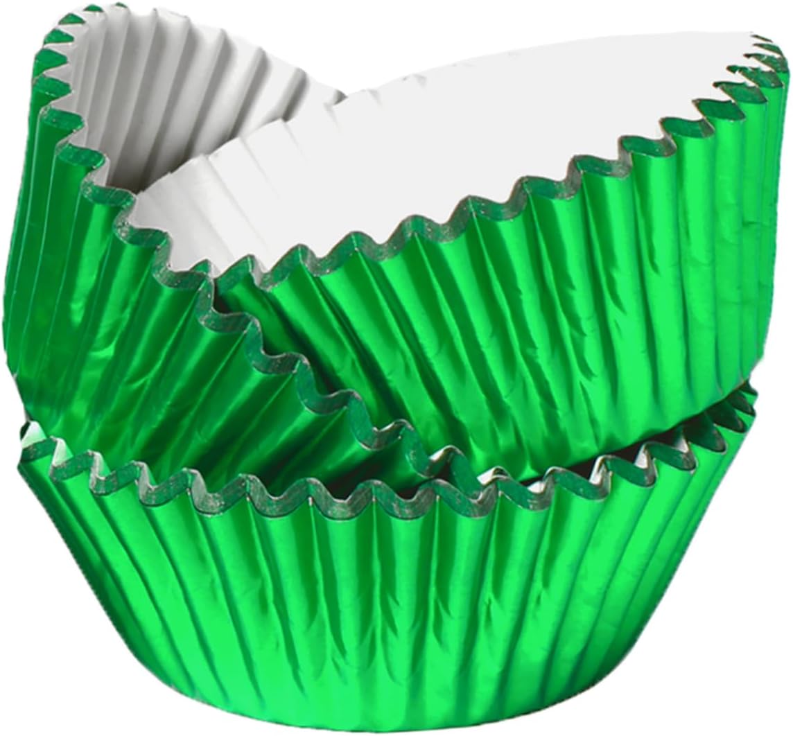 100 Pzas Forros Aluminio Cupcakes Verde