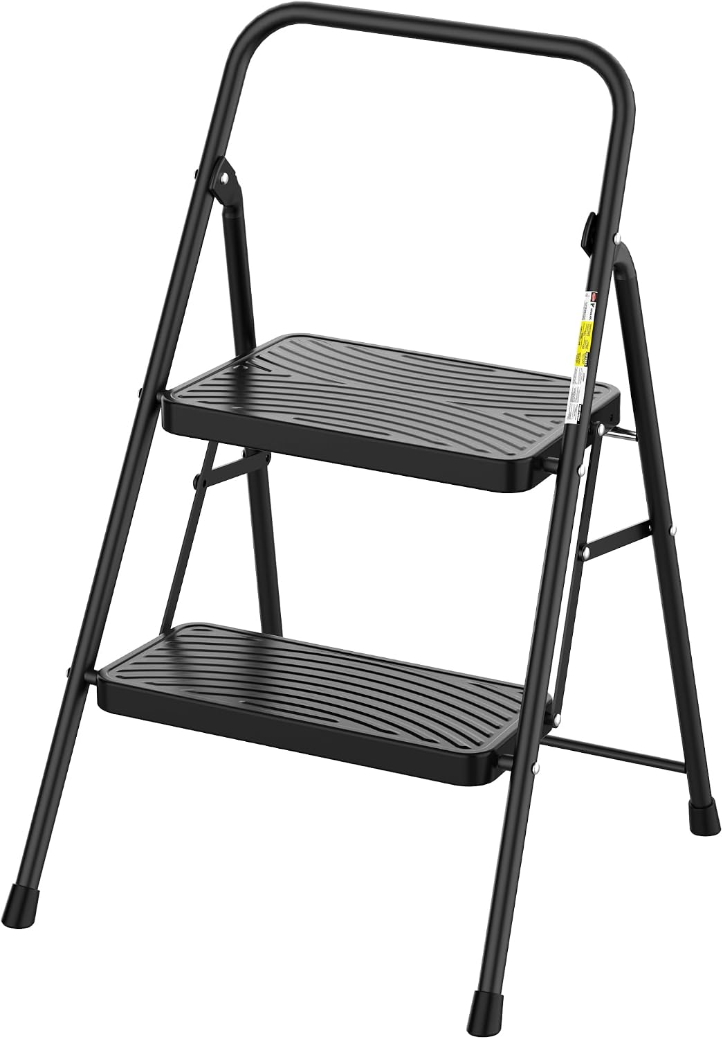 Escalera 2 escalones taburete plegable antideslizante negro
