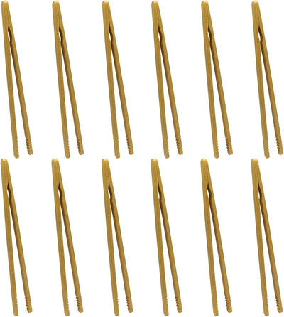 12 Pinzas Bambú 7pulg Multiusos Para Picnic