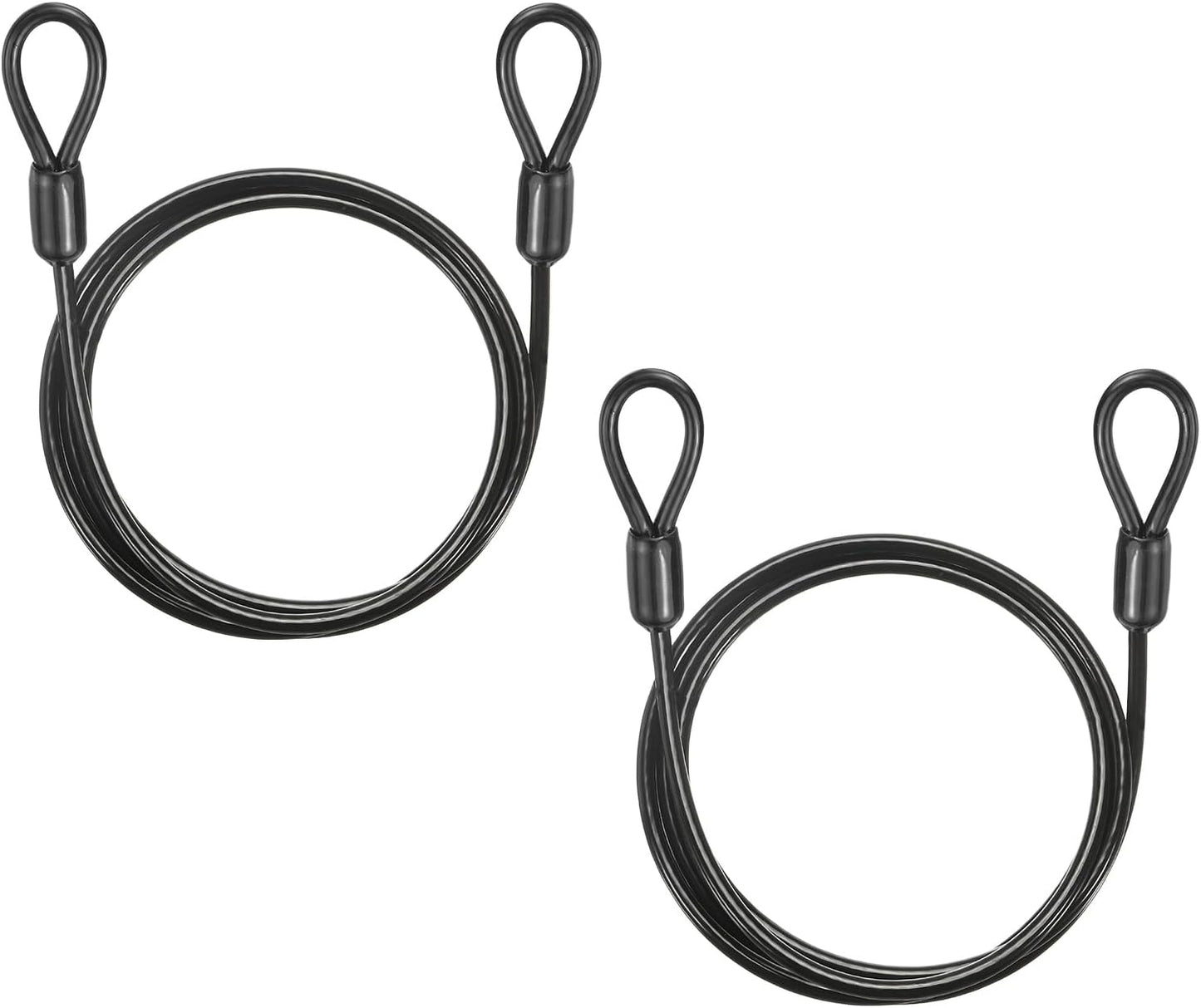 Cable seguridad acero inox flexible 3.9ft negro 2 pzas