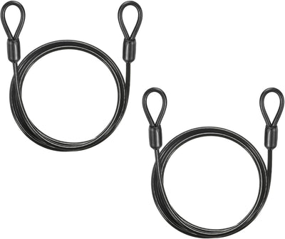 Cable seguridad acero inox flexible 3.9ft negro 2 pzas
