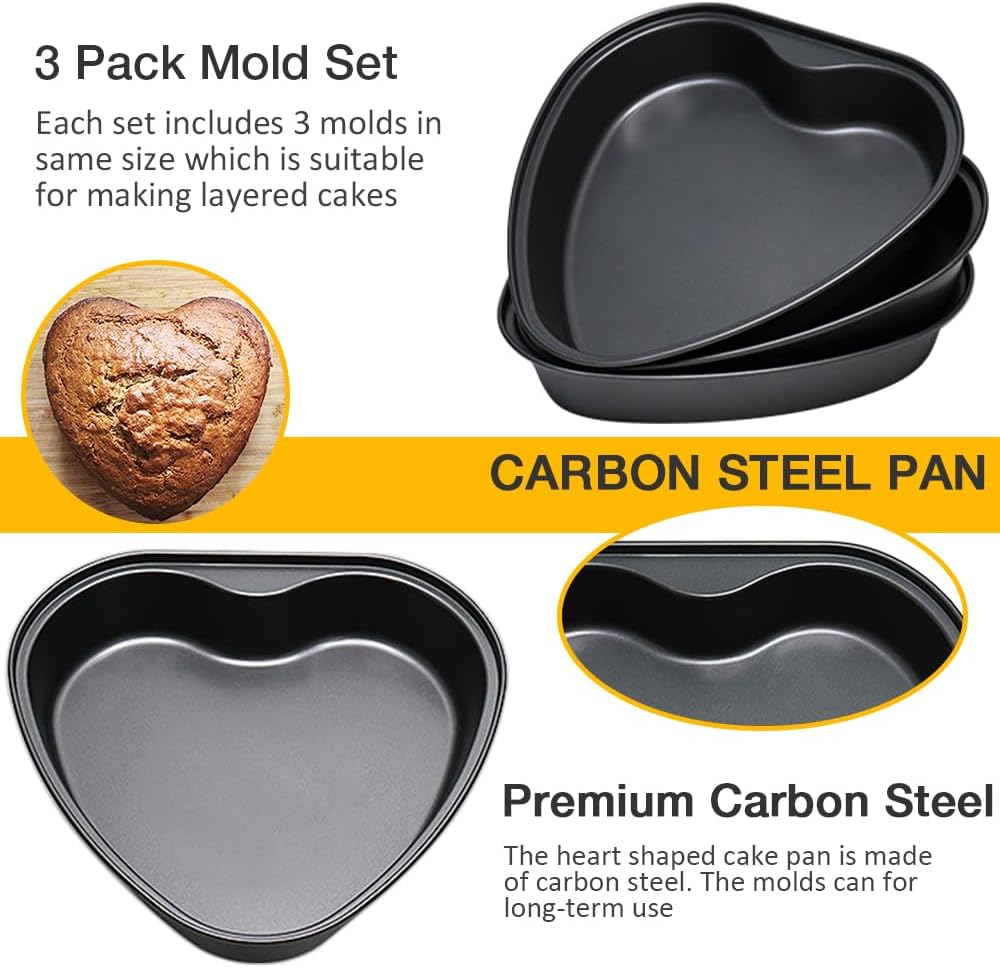 Moldes corazón metal 8pulg set 3 para tartas bodas