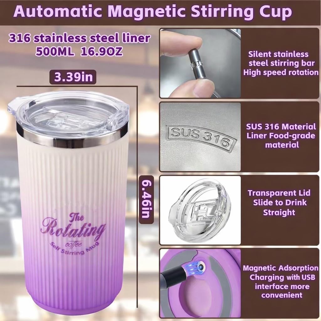 Taza de café con agitación magnética de acero inoxidable SUS 316