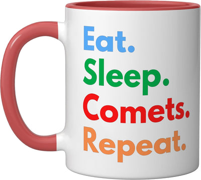 Taza Cerámica Cometas Rojo/Blanco