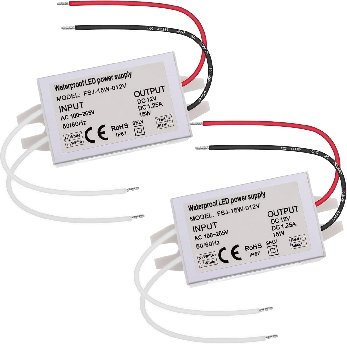 Controlador LED 12V set 2 con transformador IP67