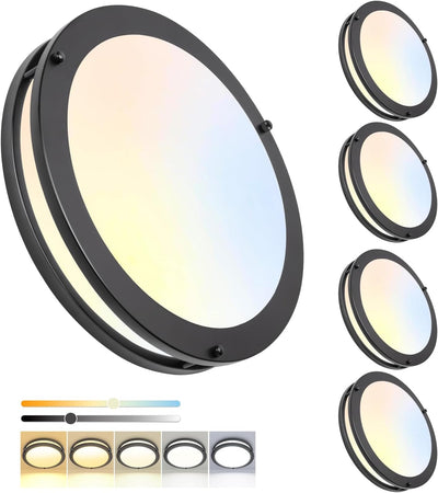 Lámpara LED techo 13pulg regulable negro mate 36W 3600lm 5CCT
