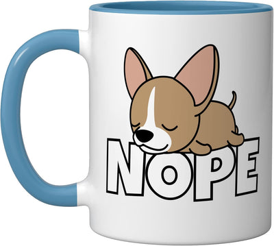 Taza Cerámica Perro Chihuahua Azul/Blanco