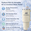 Botella de agua Polarix de acero inoxidable sin BPA con pajita