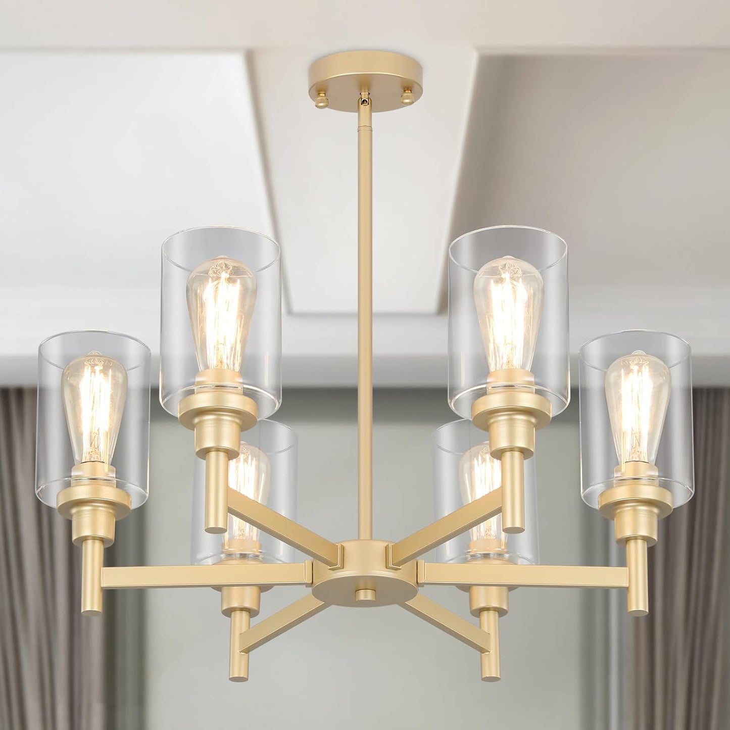 Candelabro dorado 6 luces para comedor cocina dormitorio