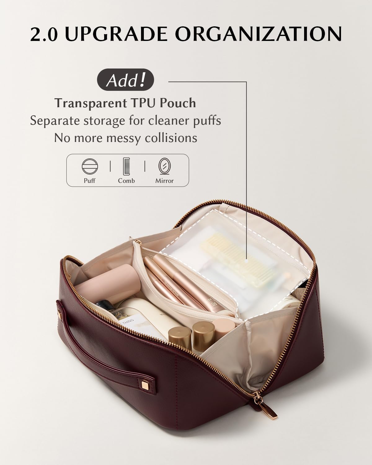 Bolsa maquillaje viaje gran capacidad impermeable