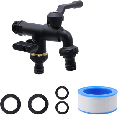 Grifo agua negro 1/2pulg cobre puro exterior 2 vías