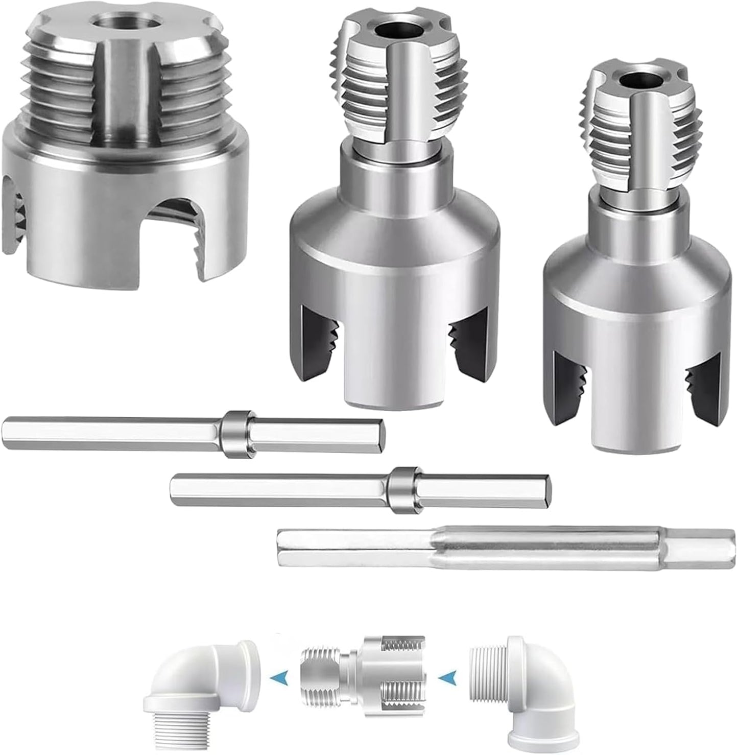 3 Pzas Threader Tubo PVC Doble Función 1/2-1"