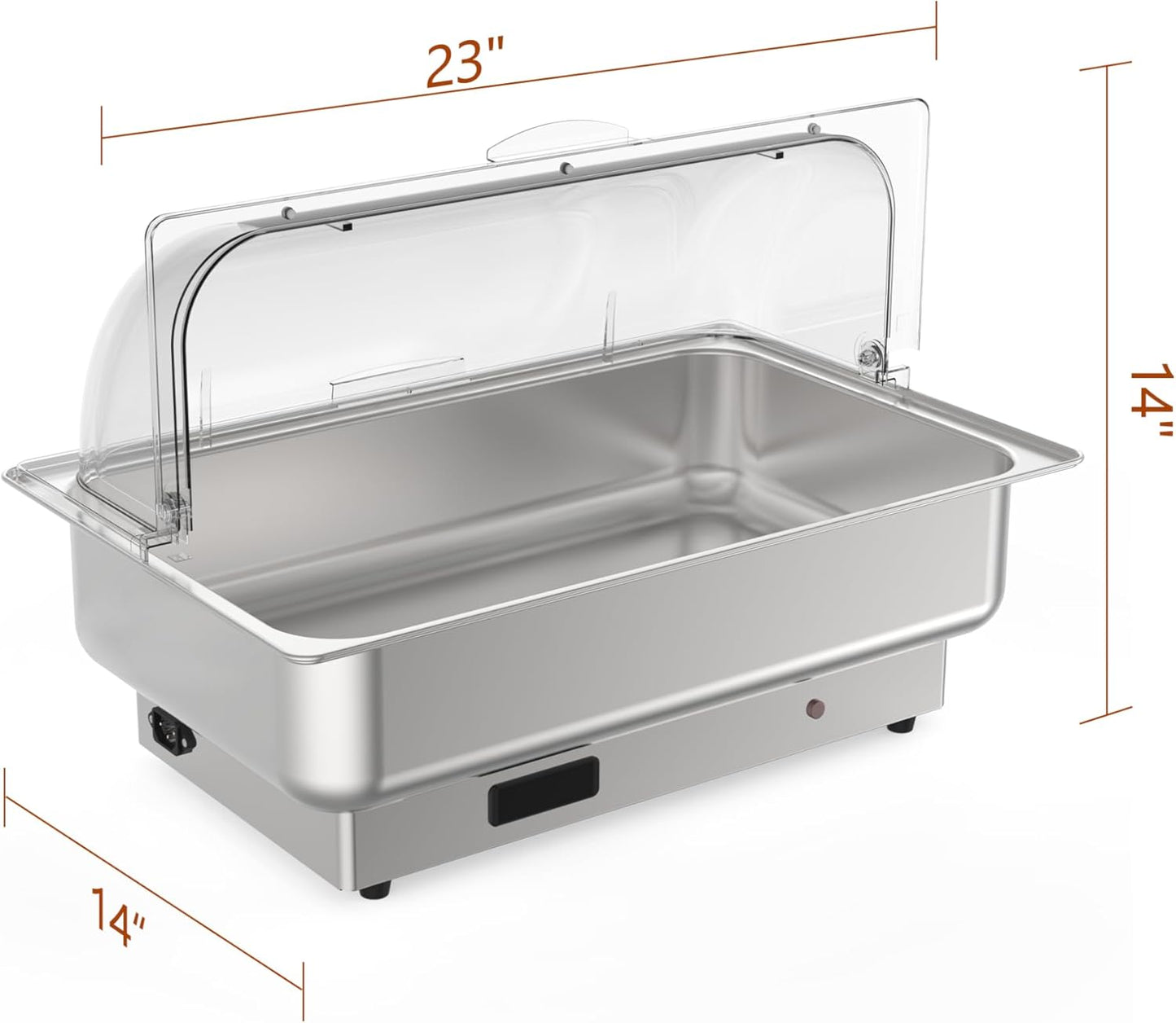 Set Chafer Eléctrico 9qt Acero Inox con Plato y Medios