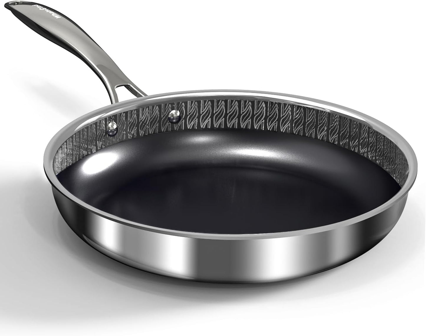 Sartén cerámica híbrida 10pulg acero inox 3 capas libre de PFAS