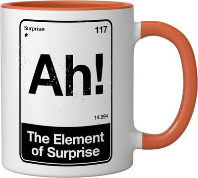 Taza Cerámica Ah The Element De Sorpresa Naranja/Blanco