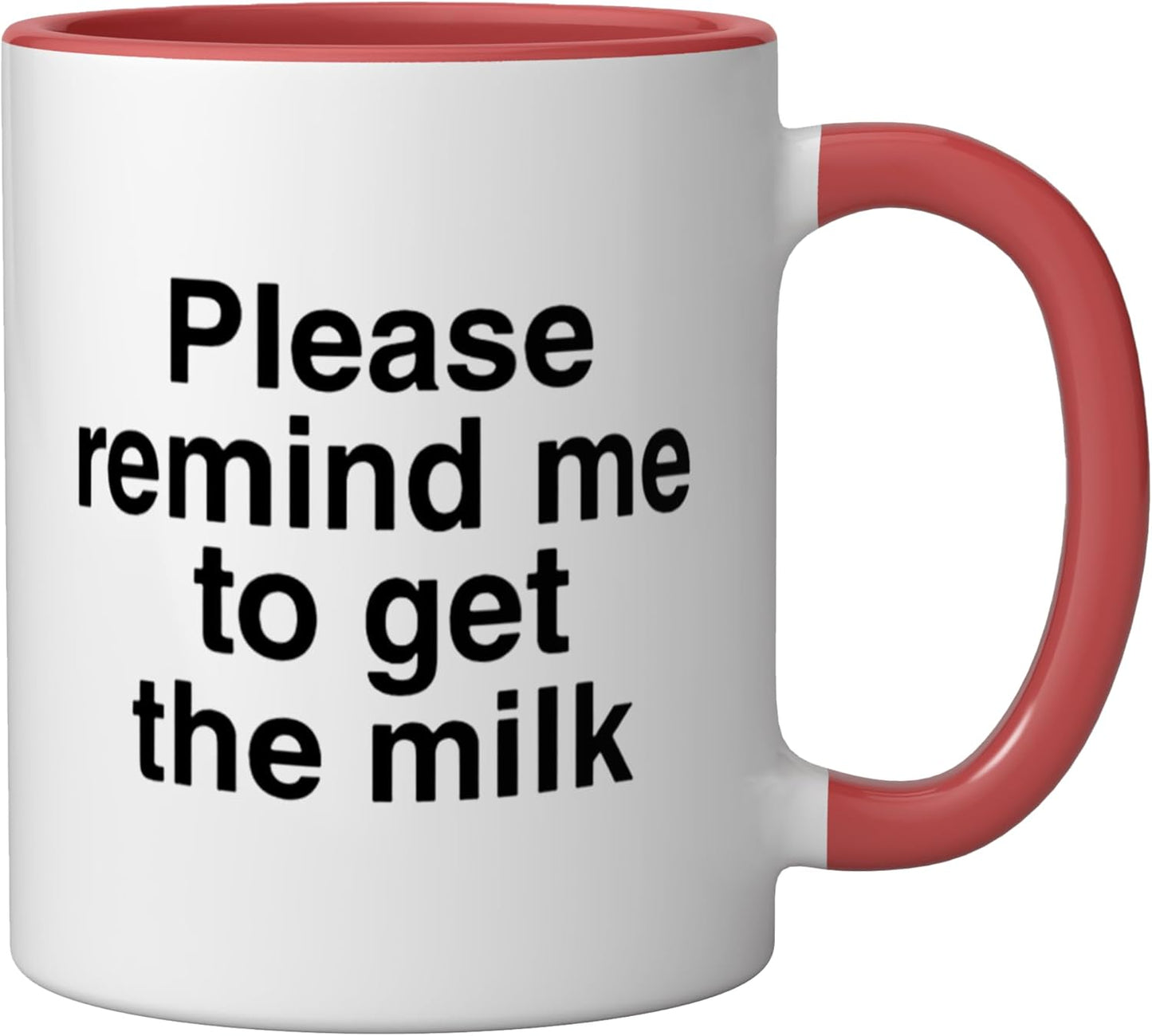 Taza Cerámica Recordatorio Leche Rojo/Blanco