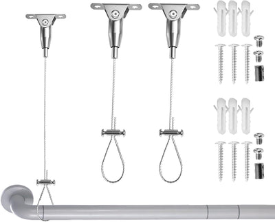 2 Soportes Techo Barra Ducha Acero Inox 304 Ajustables