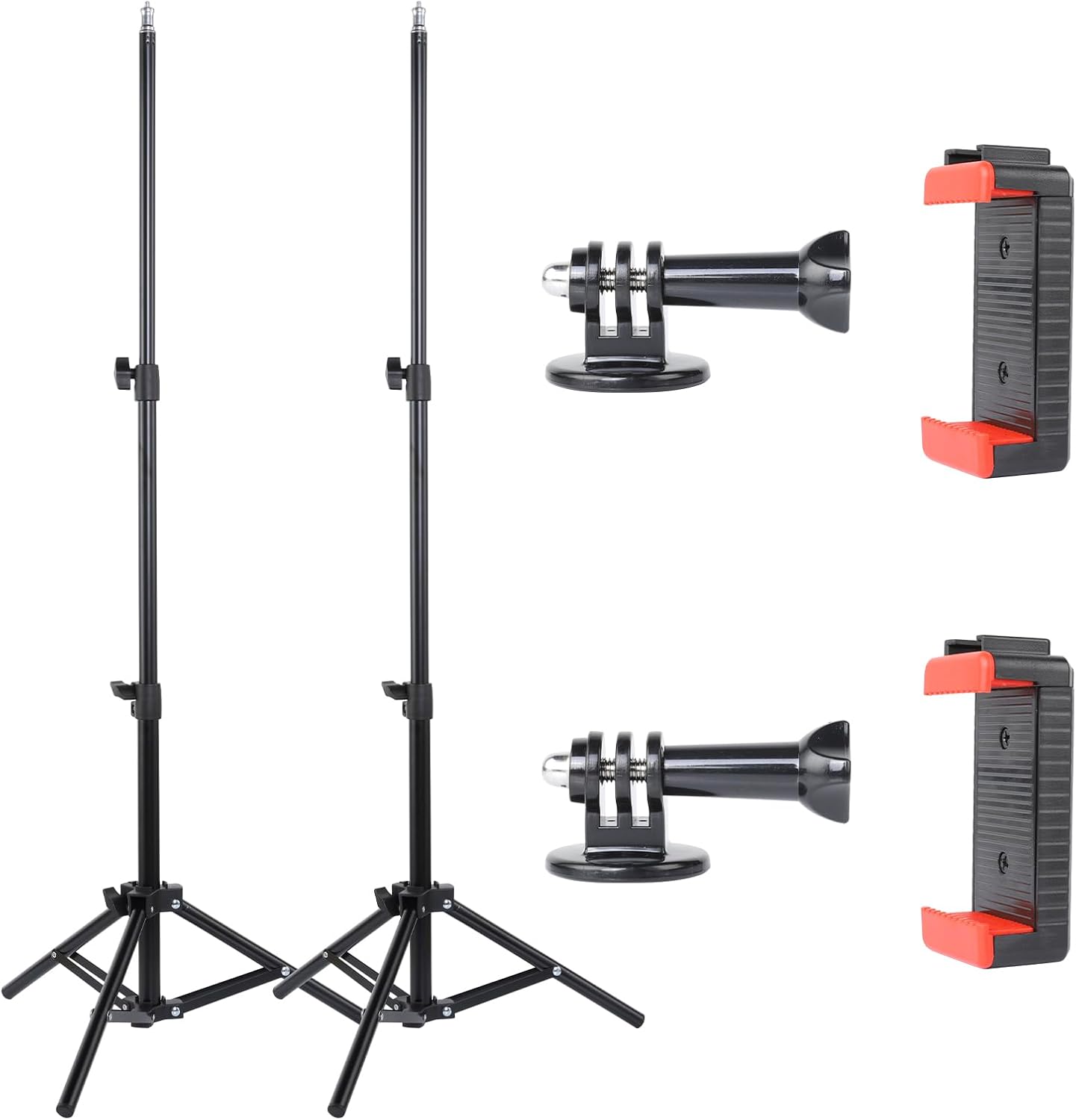 2 Soportes Luz Aluminio Ajustable 45pulg Abrazadera Teléfono Viajes